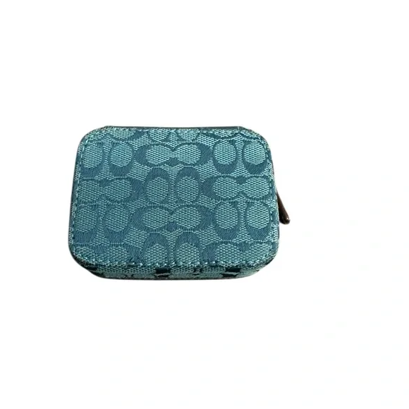 Coach Signature Teal Mini Medicine Travel Case - Picture 4 of 14